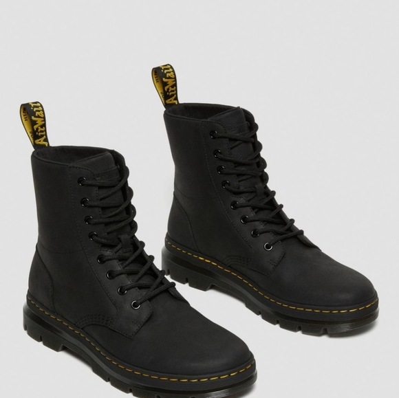 DR.MARTENS COMBS COMBAT BOOT COLOR BLACK, LEATHER SIZE 9 MEN'S & 1… - Picture 2 of 9